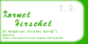 kornel hirschel business card